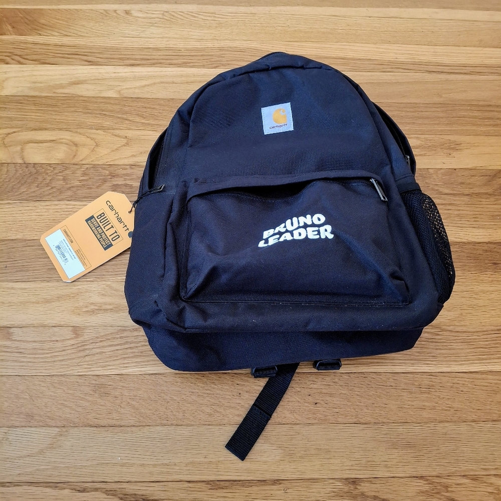 Carharrt Black Canvas Backpack W Logo OS Black Carharrt 12 X 17. 5 X 6"